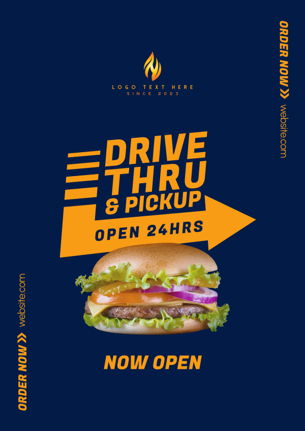 Fast Food Drive-Thru Poster Design Image Preview
