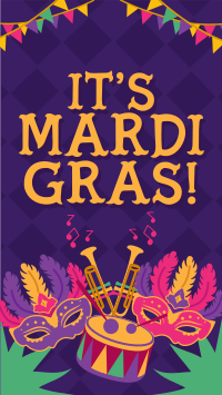 Rustic Mardi Gras Facebook Story Design