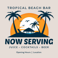 Tropical Beach Bar Instagram Post Design