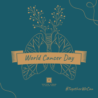 World Cancer Day Lungs Illustration Instagram Post Design