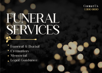 Elegant Funeral Postcard Design