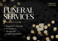 Elegant Funeral Postcard Image Preview