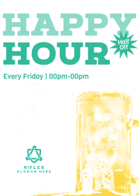 Retro Happy Hour Poster Image Preview