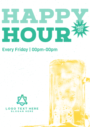 Retro Happy Hour Poster Image Preview