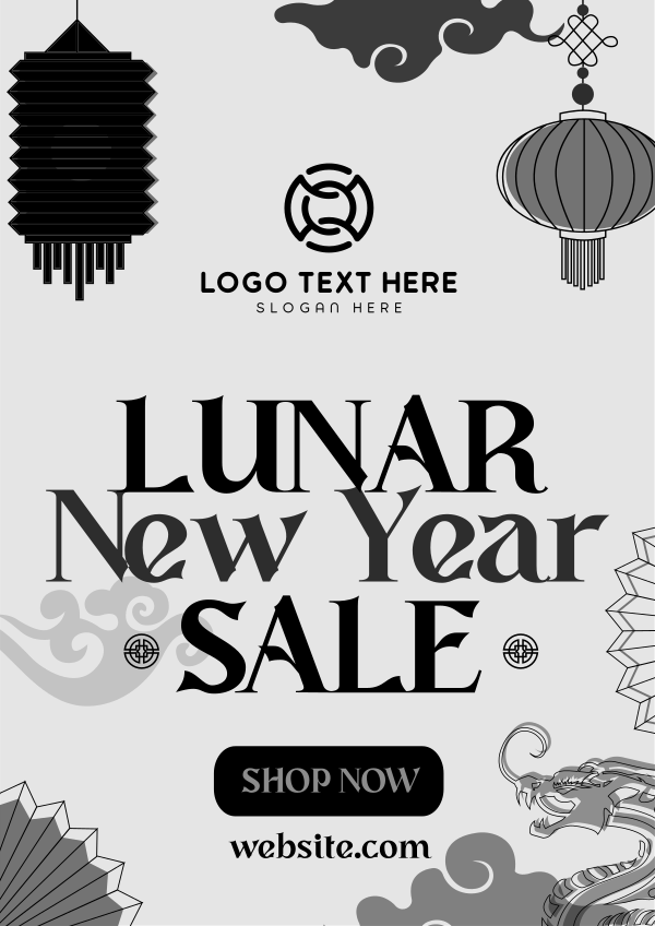 Lunar New Year Sale Flyer Design Image Preview