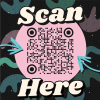 Quirky Scan Here QR Code Design