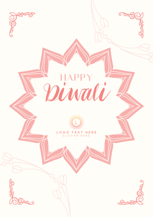 Ornamental Diwali Greeting Flyer Image Preview