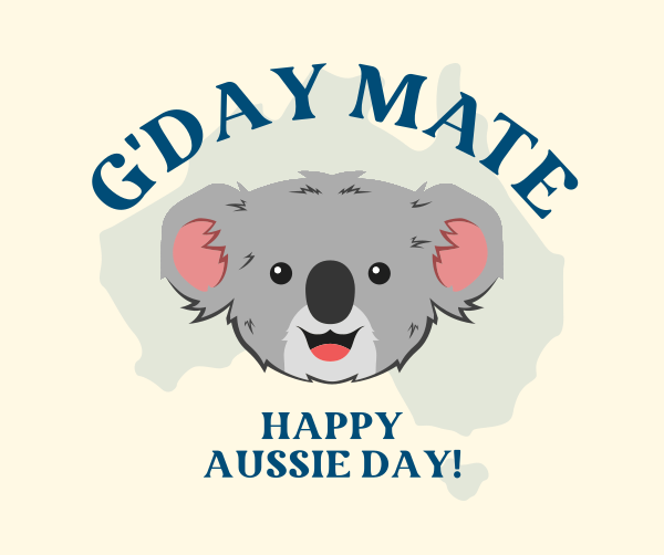 Happy Aussie Koala Facebook Post Design