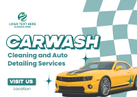Carwash Cleaning Service Postcard Image Preview