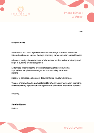 Curvy Corporate Letterhead Image Preview