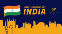 Indian Flag Waving Facebook Event Cover Design