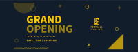 Geometric Shapes Grand Opening Facebook Cover Design