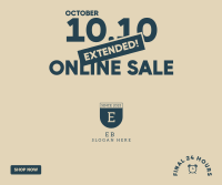 Extended Online Sale 10.10  Facebook Post Design