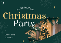 Snowy Christmas Party Postcard Design