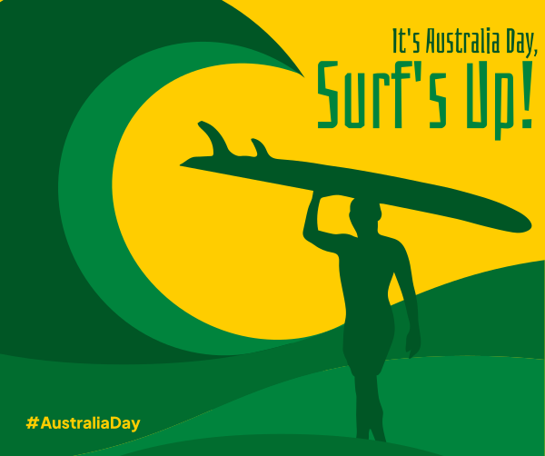 Australian Surfer Wave Facebook Post Design Image Preview