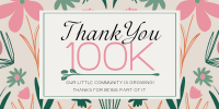 Floral Thank You Followers Twitter Post Image Preview