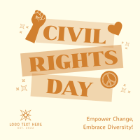 Bold Civil Rights Day Stickers Linkedin Post Design