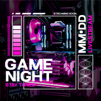 Neon Game Night Instagram Post Image Preview