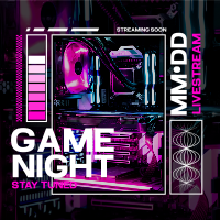 Neon Game Night Instagram Post Design