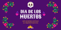 Floral Dia De Los Muertos Twitter post Image Preview