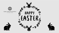 Easter Bunny Wreath Facebook Event Cover Design