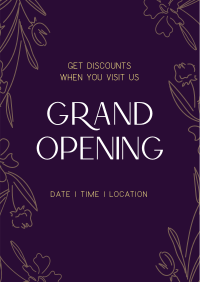 Floral Grand Opening Poster Image Preview