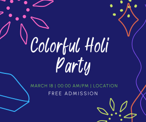 Holi Party Facebook post