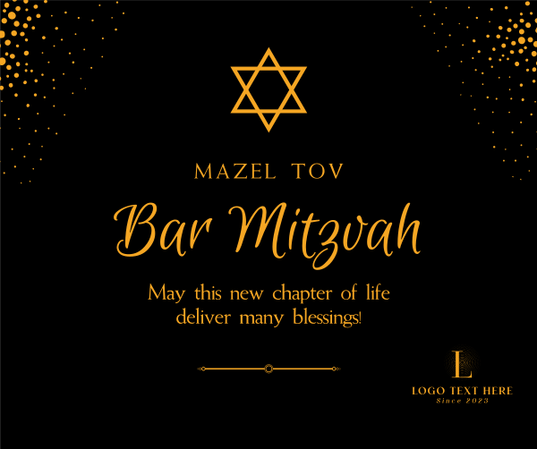 Starry Bar Mitzvah Facebook Post Design