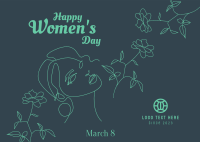 Floral Women's Day  Postcard Design