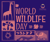 Paper Cutout World Wildlife Day Facebook Post Design
