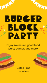 Burger Block Party TikTok Video Design