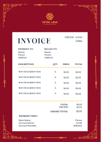 Elegant Art Deco Style Invoice Design