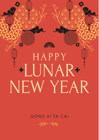 Beautiful Ornamental Lunar New Year Flyer Design