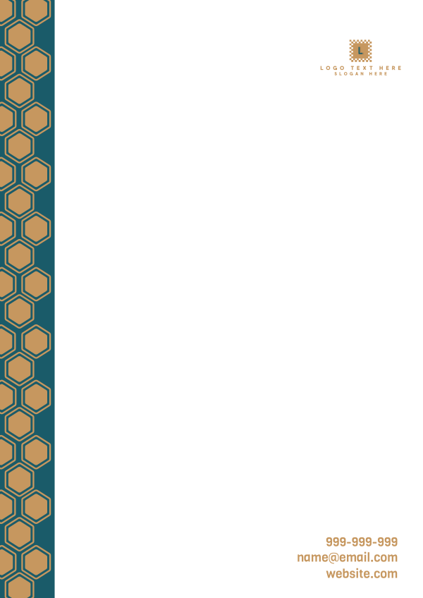 Honeycomb Pattern Letterhead Design Image Preview