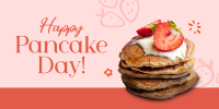 Strawberry Pancakes Twitter Post Design