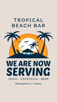 Tropical Beach Bar Facebook Story Design