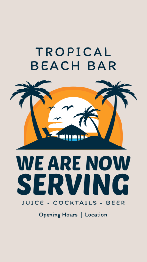 Tropical Beach Bar Facebook story Image Preview