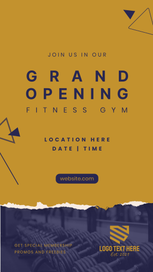 Fitness Gym Grand Opening Instagram story