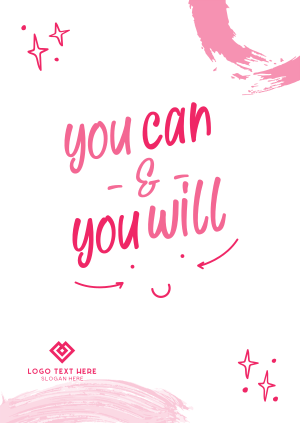 Cute Motivational Message Poster Image Preview