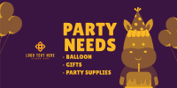 Party Supplies Twitter Post Design