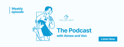 Podcast Illustration Facebook cover Image Preview