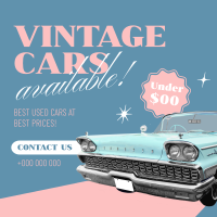 Vintage Cars Available Instagram Post Image Preview