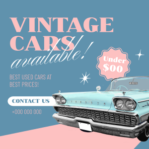 Vintage Cars Available Instagram post Image Preview