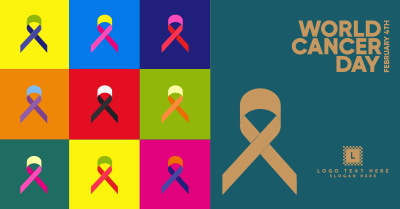 Multicolor Cancer Day Facebook ad Image Preview