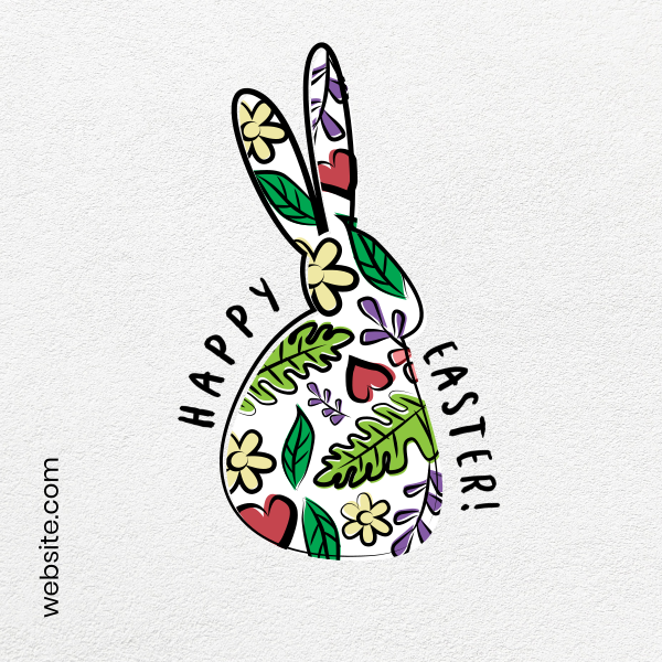 Easter Rabbit Instagram Post Design Image Preview