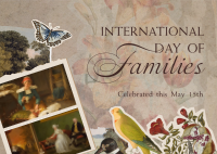 Renaissance Collage Day of Families Postcard Design