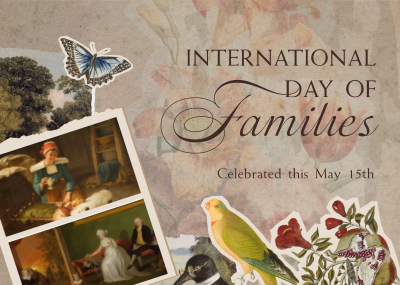 Renaissance Collage Day of Families Postcard Image Preview