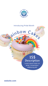 Pride Rainbow Cupcake Facebook story Image Preview