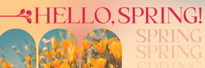 Retro Welcome Spring Twitter header (cover) Image Preview