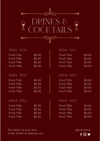 Pristine Bar Beverages Menu Image Preview